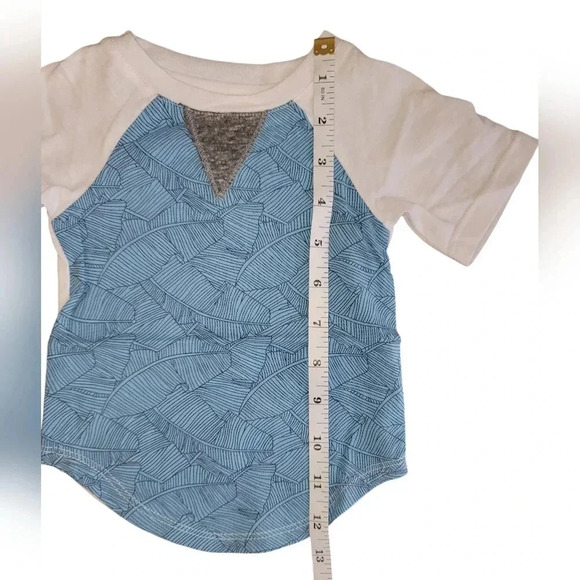 NWT Miki Miette Blue Leaf Pattern T Shirt Size 6 Months - Picture 4 of 6